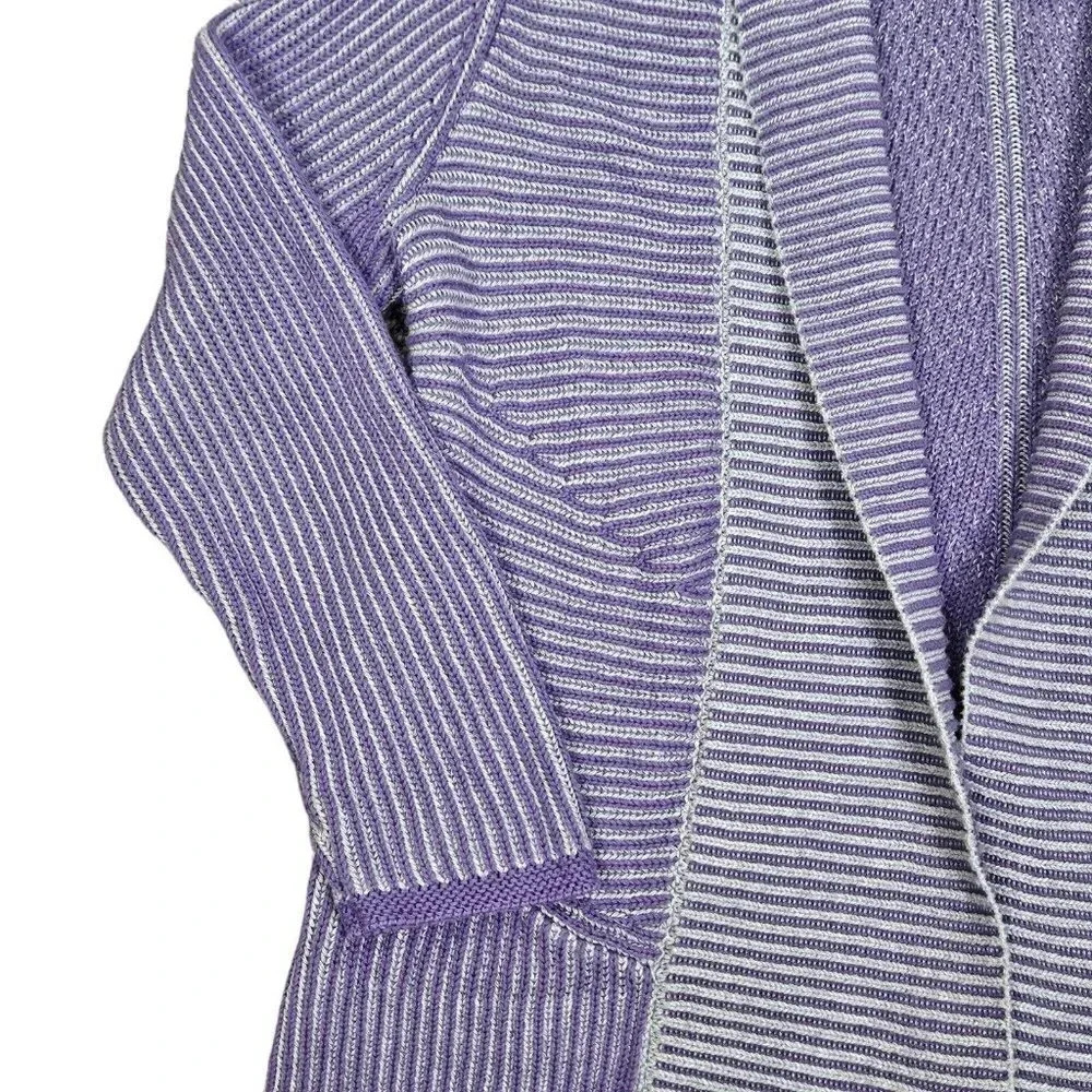 Coldwater Creek Heather Purple Open Front Sweater Cardigan Size Medium Petite‎ - Picture 10 of 11